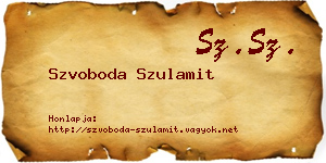 Szvoboda Szulamit névjegykártya